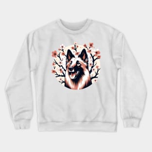 Belgian Tervuren Welcomes Spring with Cherry Blossoms Ablaze Crewneck Sweatshirt